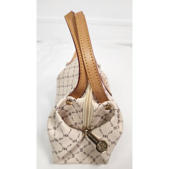 Rioni Small Leather Cream & Brown Signature 'The Baby Evening Bag' NWOT - Picture 4 of 7